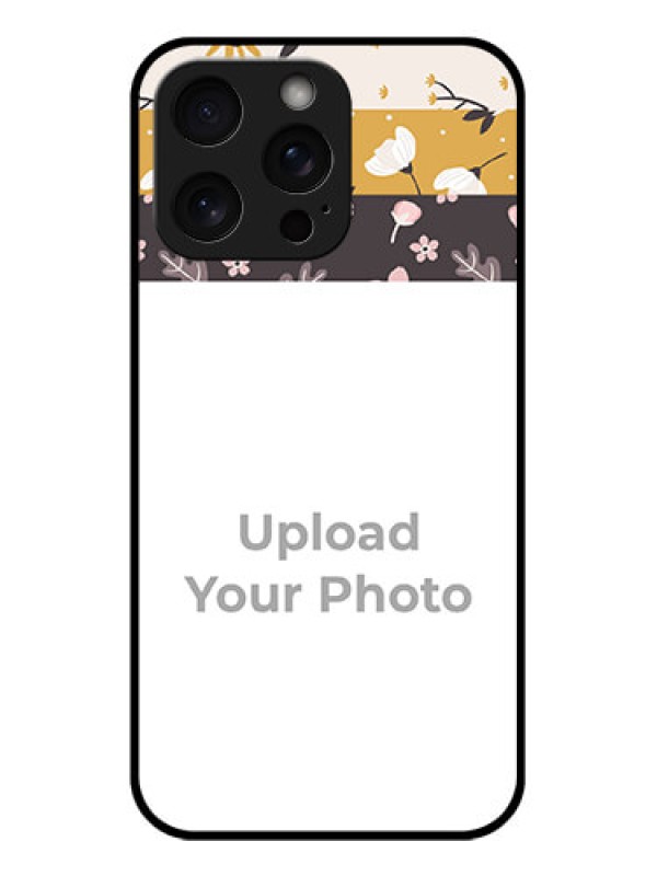 Custom iPhone 15 Pro Max Custom Glass Phone Case - Stylish Floral Design