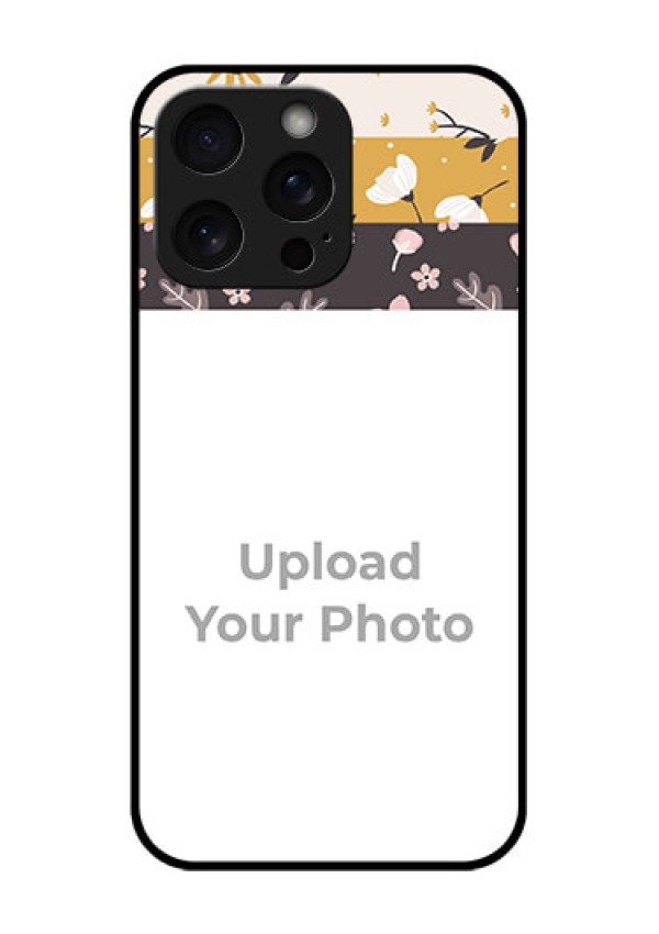 iPhone 15 Pro Max Custom Glass Phone Case - Stylish Floral Design