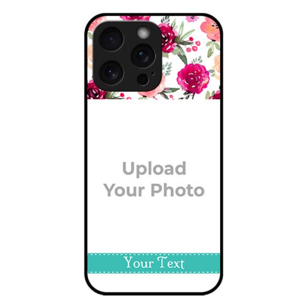 iPhone 15 Pro Max Custom Glass Phone Case - Water Colors Floral Design iPhone 15 Pro Max Custom Glass Phone Case - Water Colors Floral Design