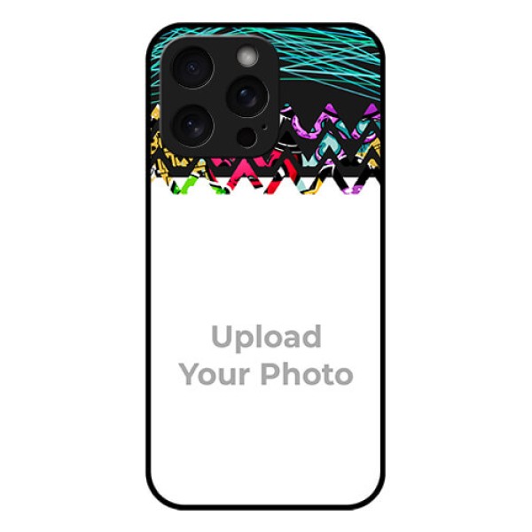 iPhone 15 Pro Max Custom Glass Phone Case - Neon Abstract Design