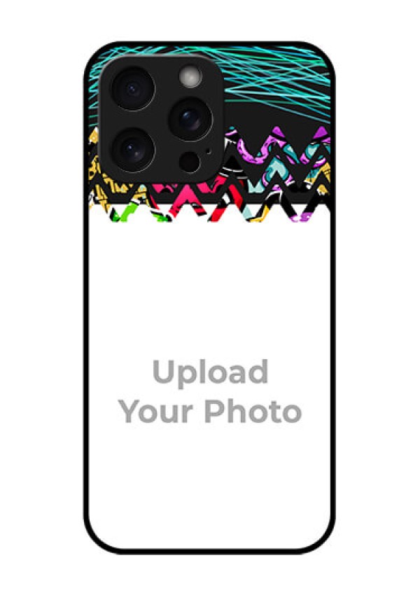 iPhone 15 Pro Max Custom Glass Phone Case - Neon Abstract Design