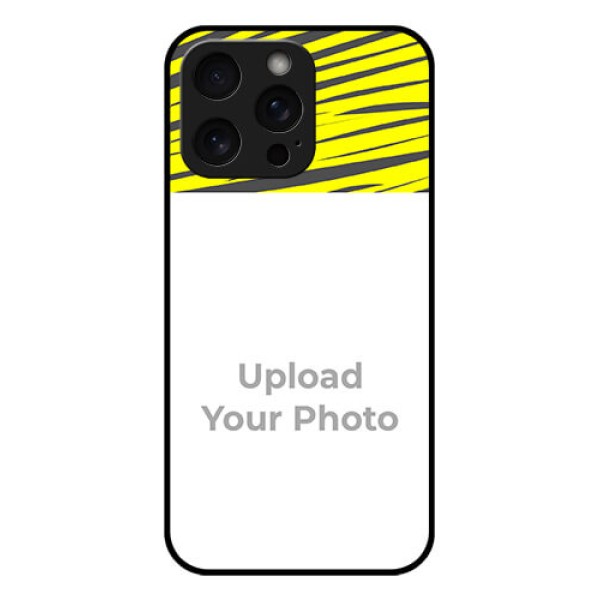 iPhone 15 Pro Max Custom Glass Phone Case - Yellow Abstract Design