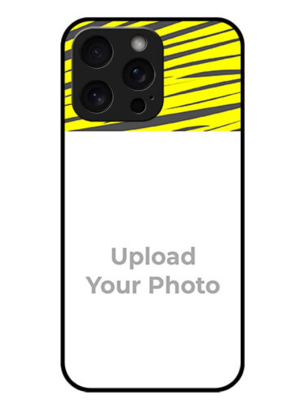 Custom iPhone 15 Pro Max Custom Glass Phone Case - Yellow Abstract Design