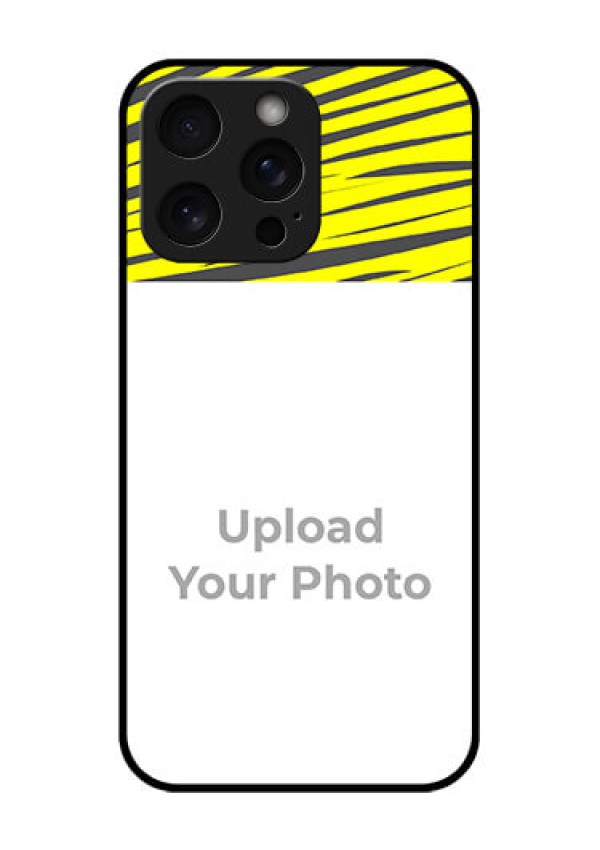 iPhone 15 Pro Max Custom Glass Phone Case - Yellow Abstract Design