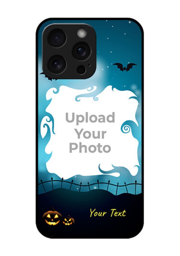 iPhone 15 Pro Max Custom Glass Phone Case - Halloween Frame Design