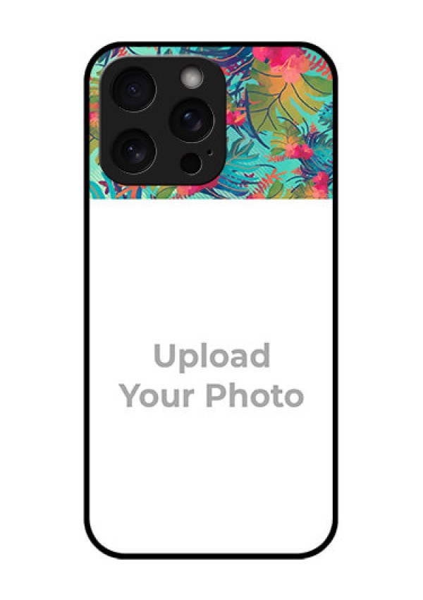 iPhone 15 Pro Max Custom Glass Phone Case - Watercolor Floral Design