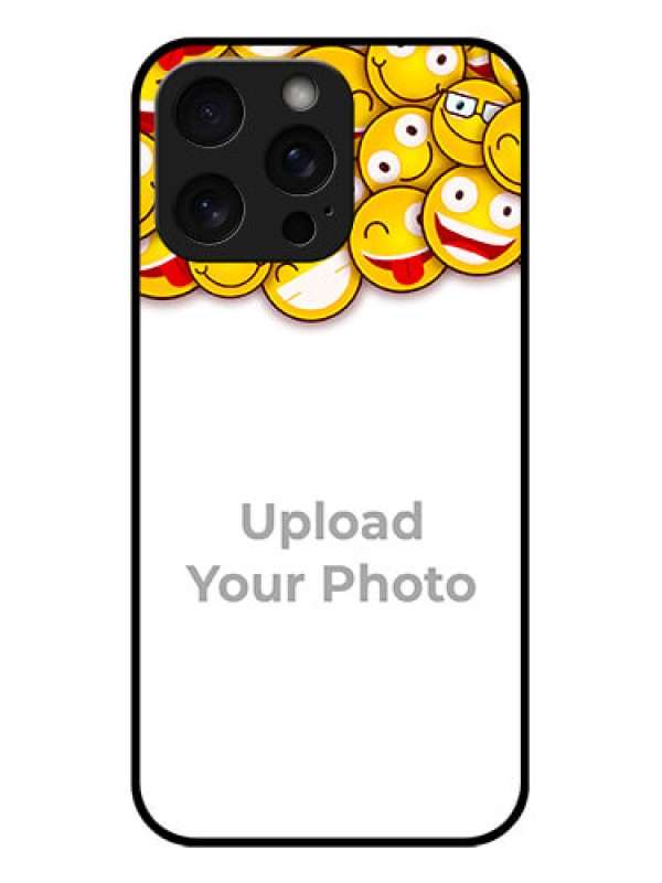 Custom iPhone 15 Pro Max Custom Glass Phone Case - With Smiley Emoji Design