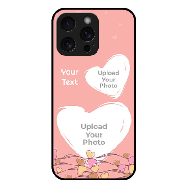 iPhone 15 Pro Max Custom Glass Phone Case - Love Doodle Design