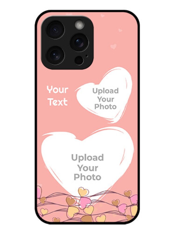 Custom iPhone 15 Pro Max Custom Glass Phone Case - Love Doodle Design