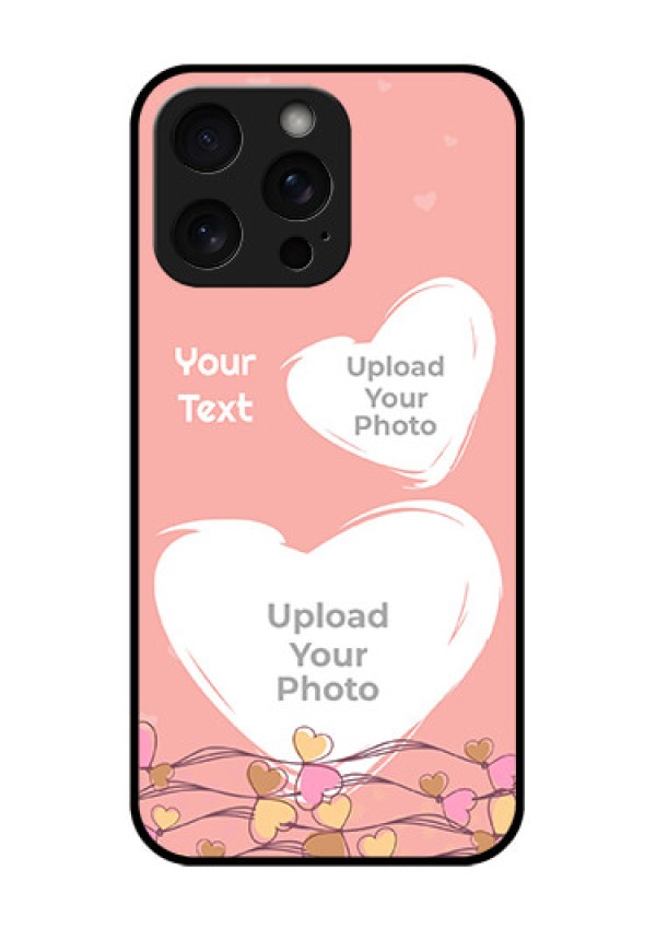 iPhone 15 Pro Max Custom Glass Phone Case - Love Doodle Design