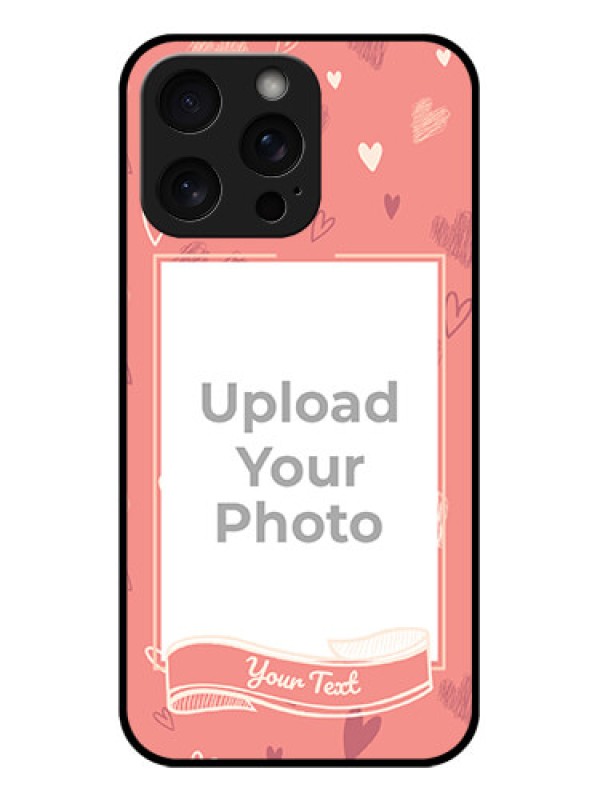 Custom iPhone 15 Pro Max Custom Glass Phone Case - Love Doodle Art Design