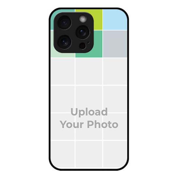 iPhone 15 Pro Max Custom Glass Phone Case - With White Box Pattern iPhone 15 Pro Max Custom Glass Phone Case - With White Box Pattern