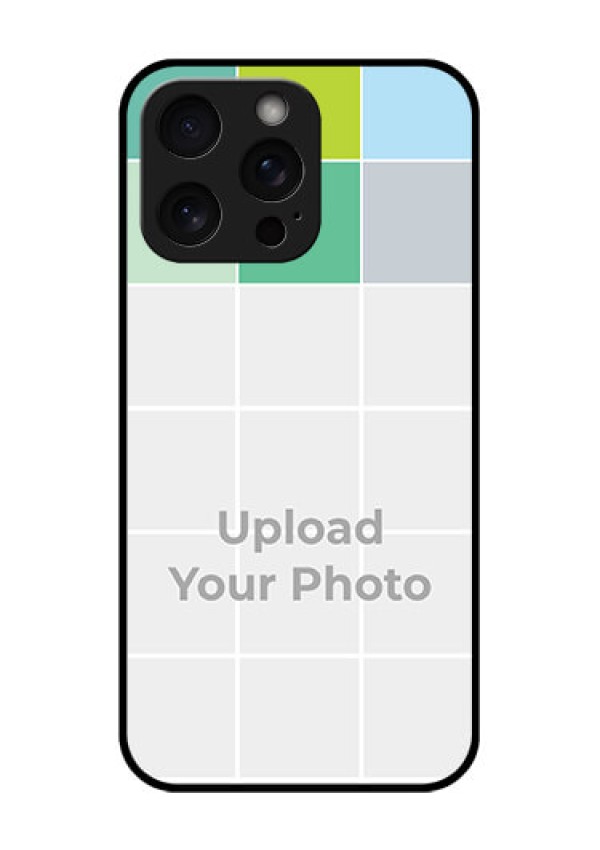 iPhone 15 Pro Max Custom Glass Phone Case - With White Box Pattern