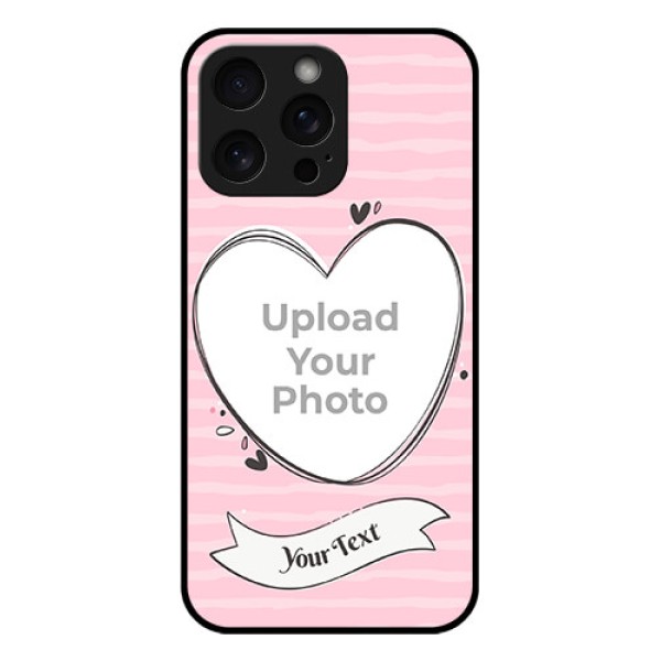 iPhone 15 Pro Max Custom Glass Phone Case - Vintage Heart Design