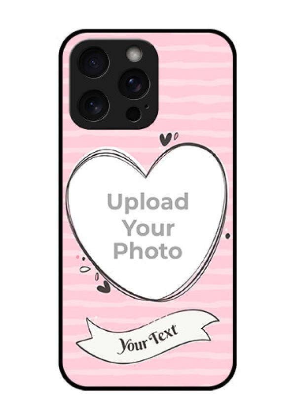 iPhone 15 Pro Max Custom Glass Phone Case - Vintage Heart Design