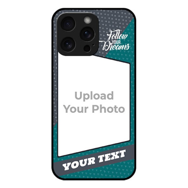 iPhone 15 Pro Max Custom Glass Phone Case - Background Pattern Design With Quote iPhone 15 Pro Max Custom Glass Phone Case - Background Pattern Design With Quote