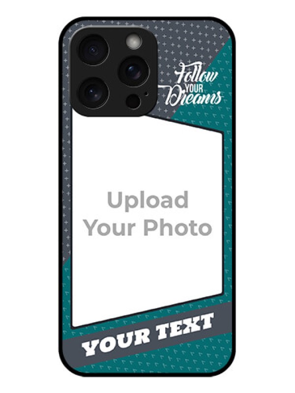 Custom iPhone 15 Pro Max Custom Glass Phone Case - Background Pattern Design With Quote