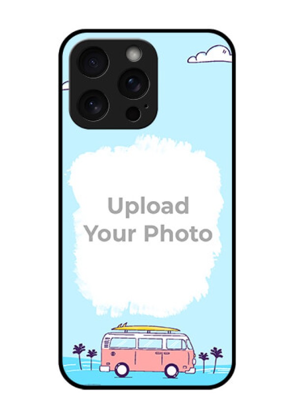 iPhone 15 Pro Max Custom Glass Phone Case - Travel & Adventure Design