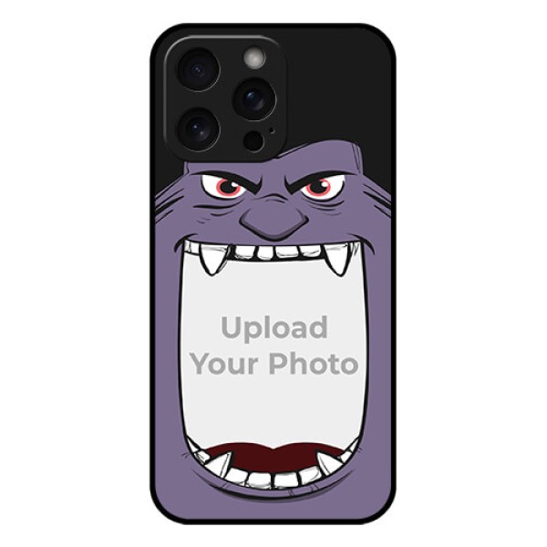 iPhone 15 Pro Max Custom Glass Phone Case - Angry Monster Design
