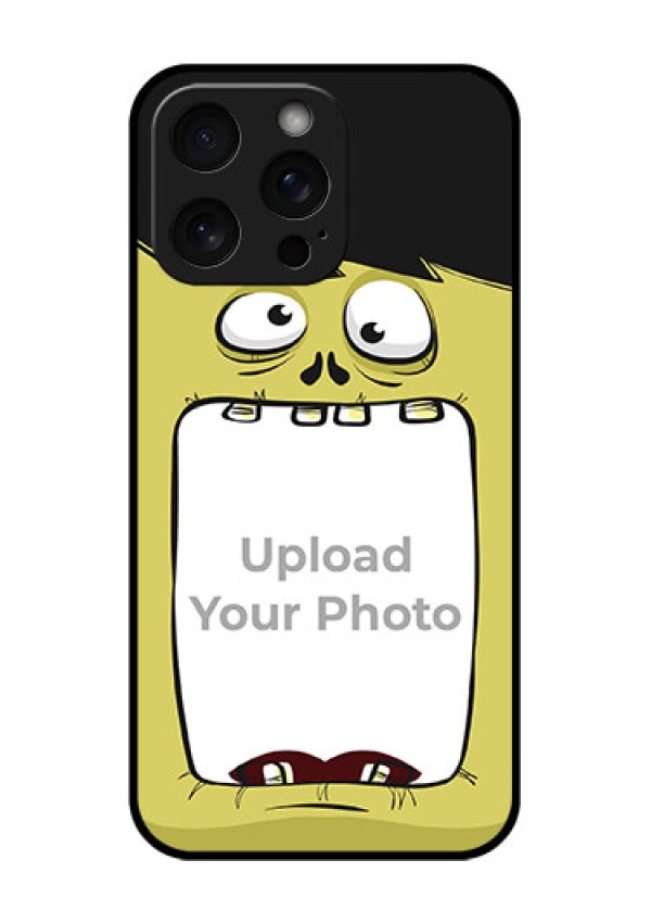 iPhone 15 Pro Max Custom Glass Phone Case - Cartoon Monster Back Case Design