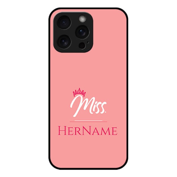 iPhone 15 Pro Max Custom Glass Phone Case - Mrs With Name Design