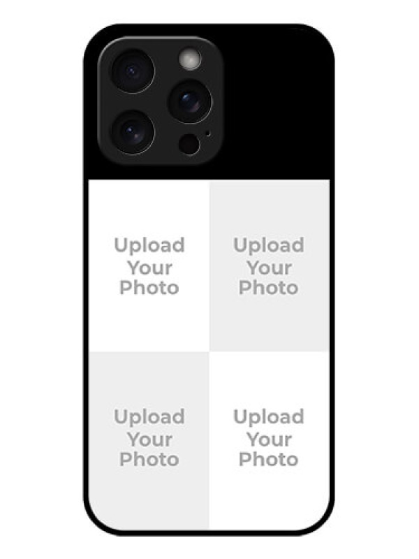 Custom iPhone 15 Pro Max Custom Glass Phone Case - 4 Image Holder Design