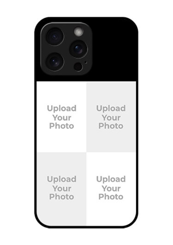 iPhone 15 Pro Max Custom Glass Phone Case - 4 Image Holder Design