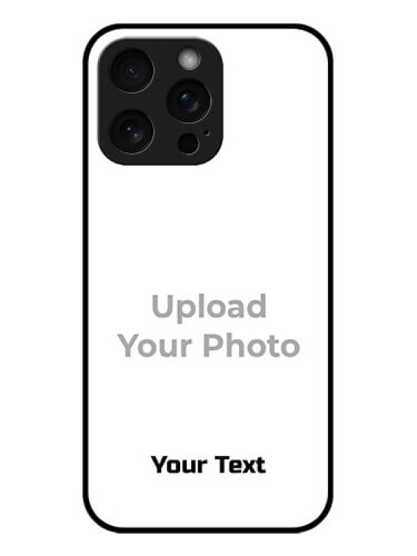 Custom iPhone 15 Pro Max Custom Glass Phone Case - Photo With Text Design