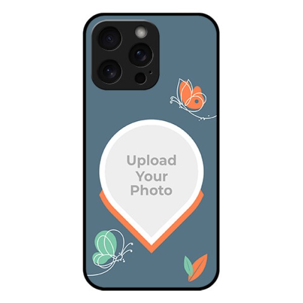 iPhone 15 Pro Max Custom Glass Phone Case - Droplet Butterflies Design