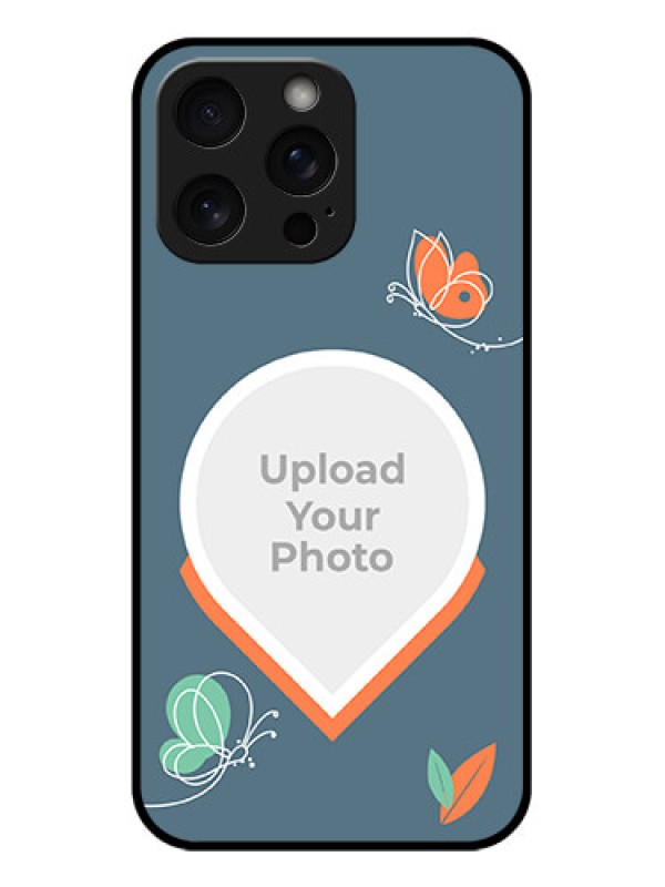 Custom iPhone 15 Pro Max Custom Glass Phone Case - Droplet Butterflies Design