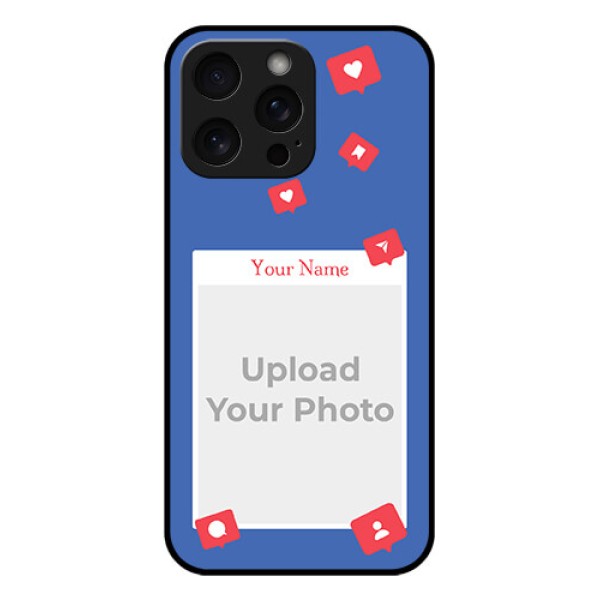 iPhone 15 Pro Max Custom Glass Phone Case - Like Share And Comment Design
