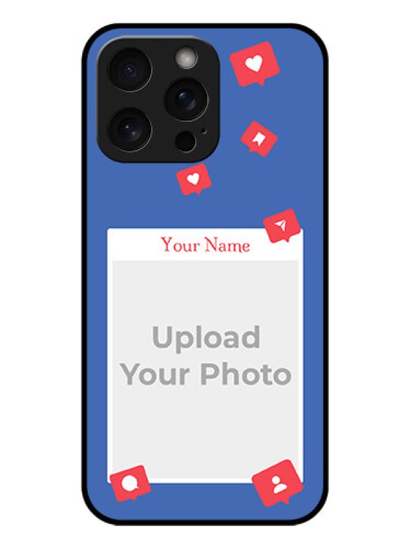 Custom iPhone 15 Pro Max Custom Glass Phone Case - Like Share And Comment Design