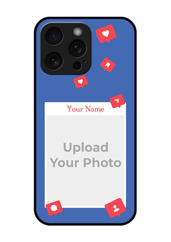 iPhone 15 Pro Max Custom Glass Phone Case - Like Share And Comment Design