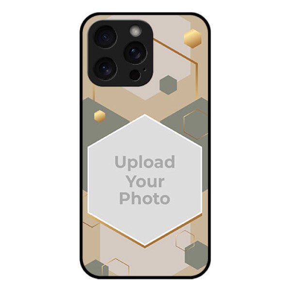iPhone 15 Pro Max Custom Glass Phone Case - Stylish Hexagon Pattern Design iPhone 15 Pro Max Custom Glass Phone Case - Stylish Hexagon Pattern Design
