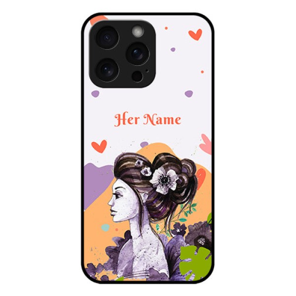 iPhone 15 Pro Max Custom Glass Phone Case - Woman And Nature Design iPhone 15 Pro Max Custom Glass Phone Case - Woman And Nature Design