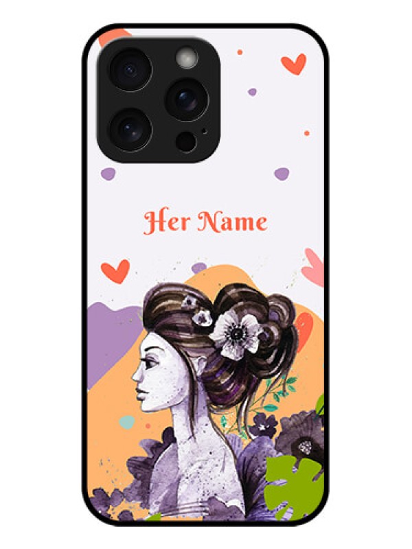 Custom iPhone 15 Pro Max Custom Glass Phone Case - Woman And Nature Design