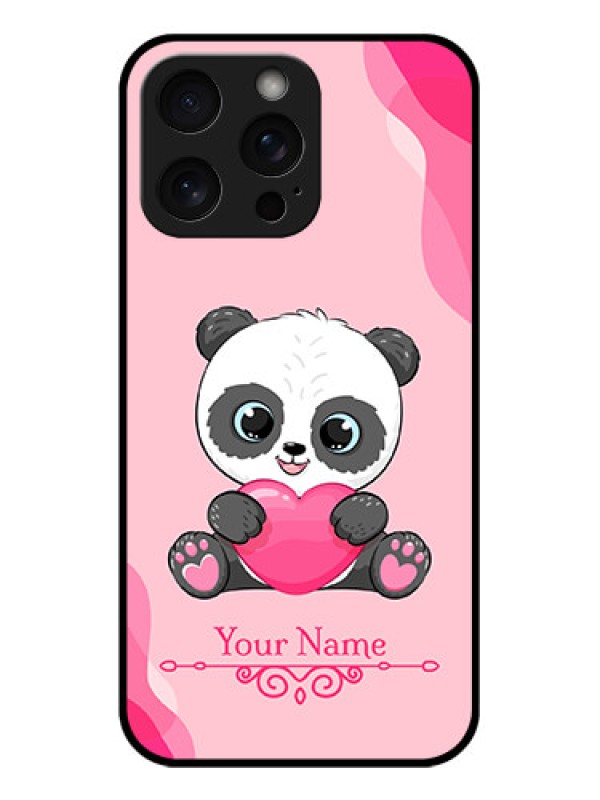 Custom iPhone 15 Pro Max Custom Glass Phone Case - Cute Panda Design