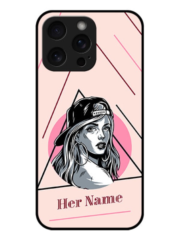 Custom iPhone 15 Pro Max Custom Glass Phone Case - Rockstar Girl Design