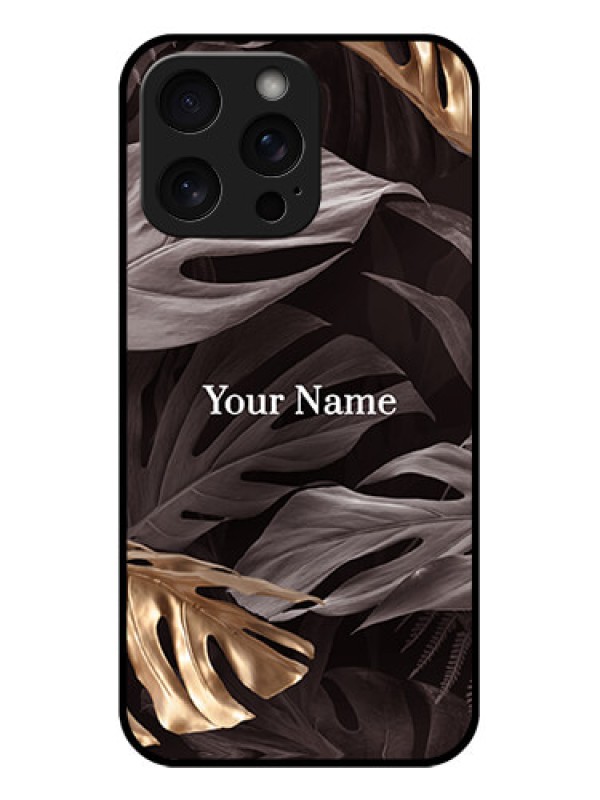 Custom iPhone 15 Pro Max Custom Glass Phone Case - Wild Leaves Digital Paint Design