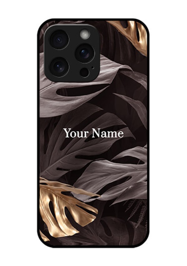 iPhone 15 Pro Max Custom Glass Phone Case - Wild Leaves Digital Paint Design