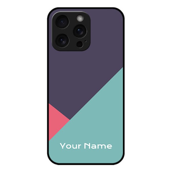 iPhone 15 Pro Max Custom Glass Phone Case - Tri Color Abstract Design