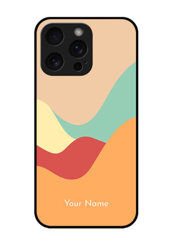 iPhone 15 Pro Max Custom Glass Phone Case - Ocean Waves Multi - Colour Design