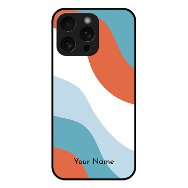 iPhone 15 Pro Max Custom Glass Phone Case - Coloured Waves Design