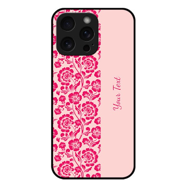 iPhone 15 Pro Max Custom Glass Phone Case - Attractive Floral Pattern Design