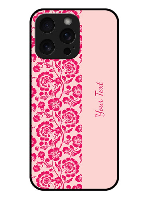 Custom iPhone 15 Pro Max Custom Glass Phone Case - Attractive Floral Pattern Design