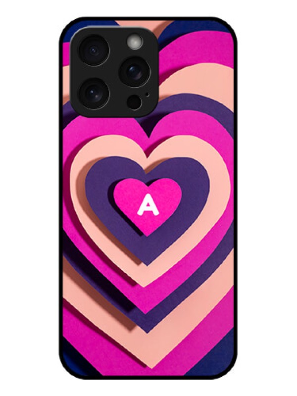 Custom iPhone 15 Pro Max Custom Glass Phone Case - Cute Heart Pattern Design
