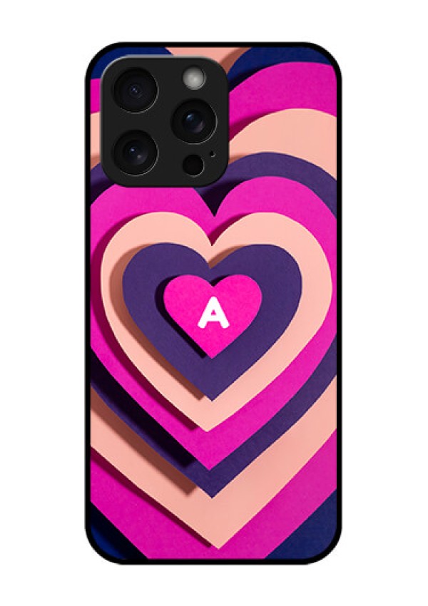iPhone 15 Pro Max Custom Glass Phone Case - Cute Heart Pattern Design