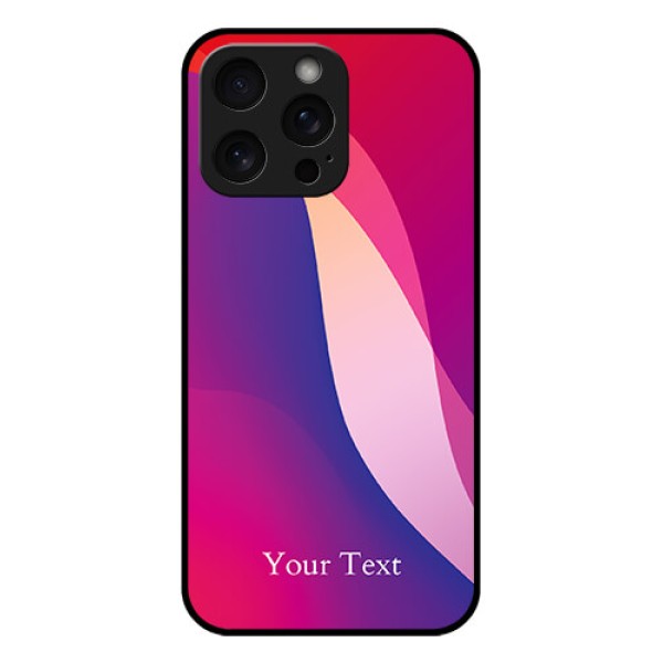 iPhone 15 Pro Max Custom Glass Phone Case - Digital Abstract Overlap Design