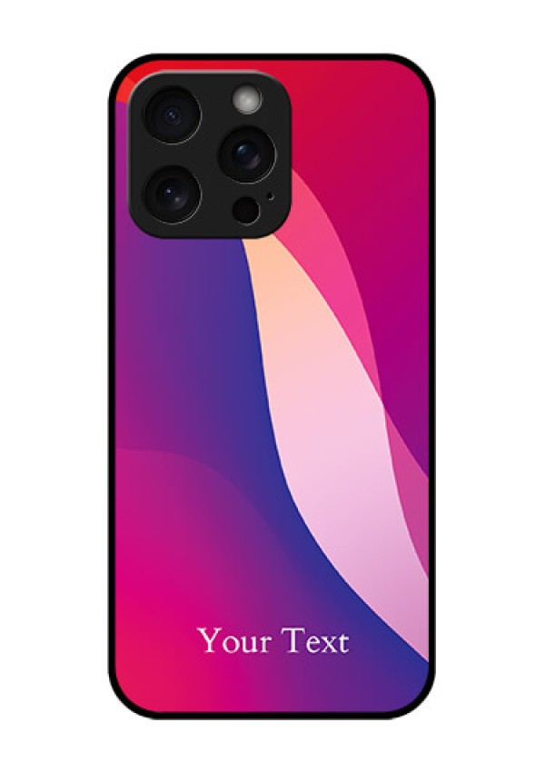 iPhone 15 Pro Max Custom Glass Phone Case - Digital Abstract Overlap Design