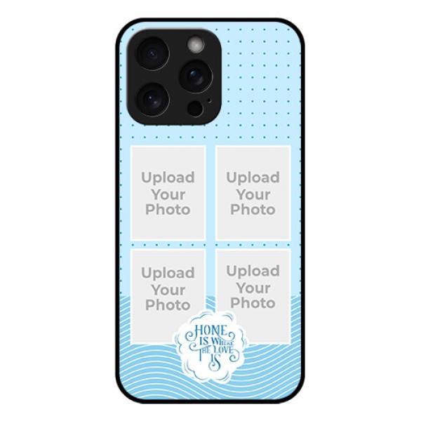 iPhone 15 Pro Max Custom Glass Phone Case - Cute Love Quote With 4 Pic Upload Design iPhone 15 Pro Max Custom Glass Phone Case - Cute Love Quote With 4 Pic Upload Design
